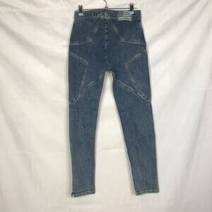 NWT Revice Venus Crop Star Stitch Back Hi-Waisted Front Pleat Skinny Jeans